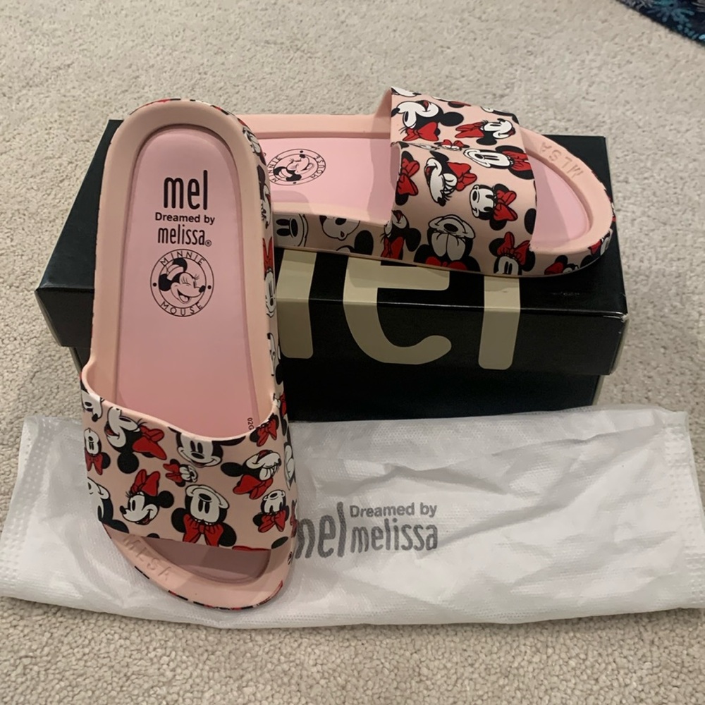 NEW Pink Mel by Melissa flip flops size 1 little girls